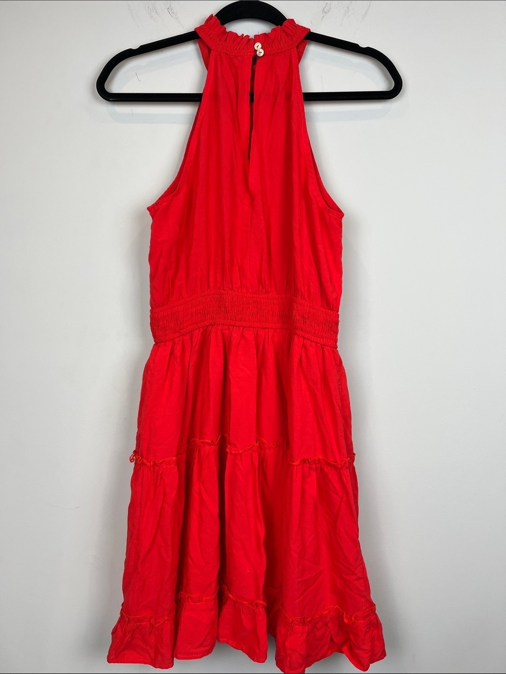 NWT MEROKEETY Halter Neck A-Line Swing Mini Dress Red Size Small - Picture 6 of 8